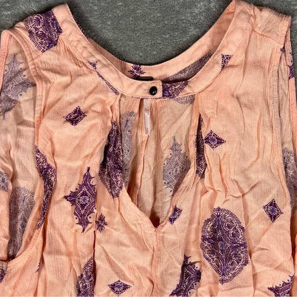 Free People Tunic Womens Small Tree Swing Boho Medallion Hippie Festival Top - Picture 5 of 9